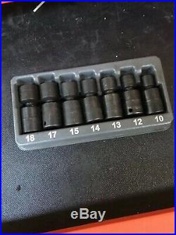 Snap On 3/8 Shallow Swivel Impact Socket Set Metric 10mm to 18mm. # 207IPFM