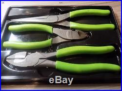 Snap On 3-pc Green Cutters/Pliers Set PLR300 Linesman Pliers