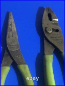 Snap On 4pc Extreme Green Pliers & Cutters Set In Case
