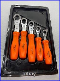 Snap-On 5 Piece Orange Handle Offset Box Wrench Set Flank Drive 12 Point Metric