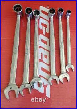 Snap On 6 Pc Metric 12 Pt Flex Head/Open End Combination Wrench Set FHOM606B