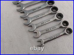 Snap On 7-Pc 12-Point Metric Flank Drive Short Ratcheting Wrench (8-14mm) OXIRM