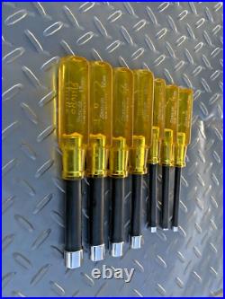 Snap On 7 Pc NDM Series Metric Nut Driver Set, Amber Handle 13,12,11,10,5.5,5,4