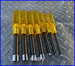 Snap On 7 Pc NDM Series Metric Nut Driver Set, Amber Handle 13,12,11,10,5.5,5,4