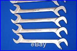 Snap-On 7 Piece LARGE SIZE 4-Way Angle Head SAE Open End Wrench Set SHIPS FREE