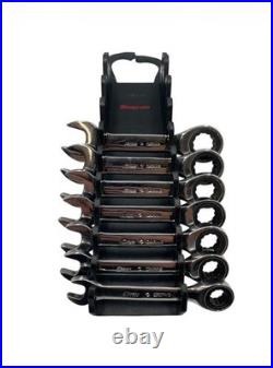 Snap On 7pc Metric Flank Drive Short Ratcheting Combination Wrench Set OXIRM707