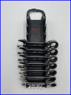 Snap On 7pc Metric Flank Drive Short Ratcheting Combination Wrench Set OXIRM707