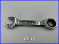 Snap On 7pc Metric Flank Drive Short Ratcheting Combination Wrench Set OXIRM707