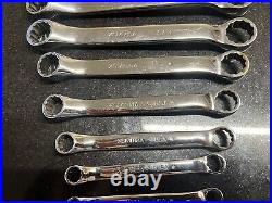 Snap On 8 pc 12-Point Metric Short 10° Offset Box Wrench Set 6/7-18/20 mm