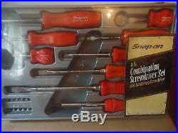Snap On 8-piece Red Screwdriver Set With A Ratcheting Screwdriver