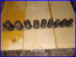 Snap On 9 Piece 1/2 Drive 6 Point SAE Shallow Impact Socket Set (3/8-7/8)