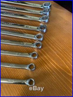 Snap-On 9 Piece 6-Point SAE Flank Drive Standard Combo Wrench Set 5/16-3/4