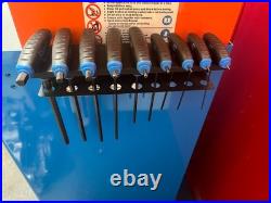 Snap On 9 pc Metric T-Shaped L-Shaped Combination Hex Wrench Set 2-10 mm Rack