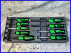 Snap On 9pc TORX Instinct Soft Grip Screwdriver Set (T8-T45) Green