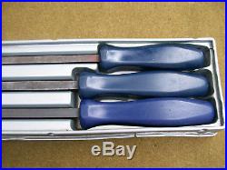 Snap On Blue Handle Pry Bar set with Tray SPB8A SPB12A SPB18A SPB24A Rare USA