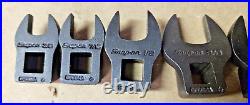Snap-On Crows Foot Wrench Set Black Industrial 3/8-1 11-Piece VERY NICE
