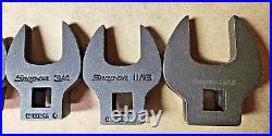 Snap-On Crows Foot Wrench Set Black Industrial 7/16-13/16 7-Piece VERY NICE
