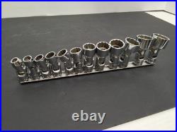Snap On FU Series 12 Piece 3/8 Drive Swivel Socket Set 5/16 1 withRack Snap On FU Series 12 Piece 3/8 Drive Swivel Socket Set 5/16 1 withRack