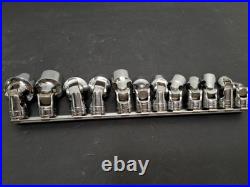 Snap On FU Series 12 Piece 3/8 Drive Swivel Socket Set 5/16 1 withRack Snap On FU Series 12 Piece 3/8 Drive Swivel Socket Set 5/16 1 withRack