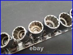 Snap On FU Series 12 Piece 3/8 Drive Swivel Socket Set 5/16 1 withRack Snap On FU Series 12 Piece 3/8 Drive Swivel Socket Set 5/16 1 withRack