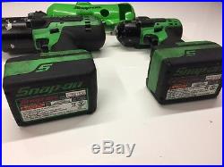 Snap On Green 18v Lithium Cordless Impact Wrenches 1/2 & 3/8 4ah Latest Model