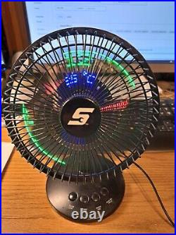 Snap On LED Clock Fan Black