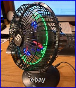 Snap On LED Clock Fan Black