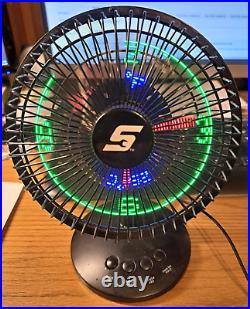 Snap On LED Clock Fan Black