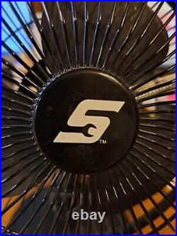 Snap On LED Clock Fan Black