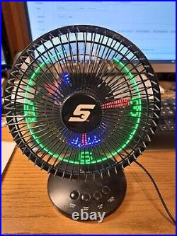 Snap On LED Clock Fan Black