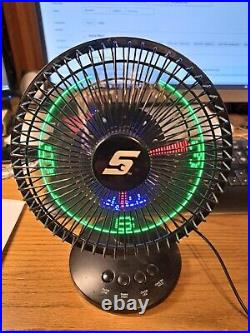 Snap On LED Clock Fan Black