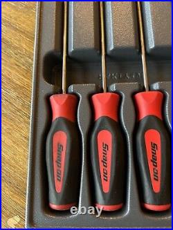 Snap On Long Pick Set Hard Handles Red With Tray