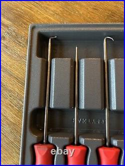 Snap On Long Pick Set Hard Handles Red With Tray