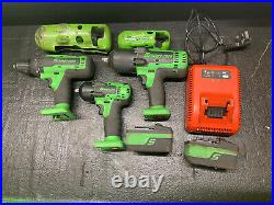 Snap On Monster Lithium 18v Kit 1/2 & 3/8 Impact Guns Drill 2x Batteries Etc