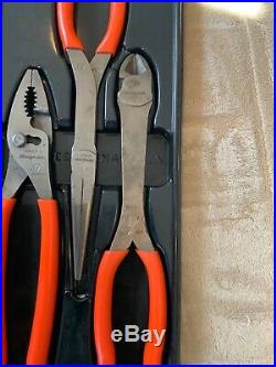 Snap On Orange Handle 3pc Long Nose Pliers And Cutters Set