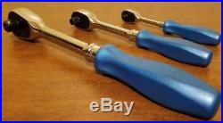 Snap On Pearl Blue Ratchet Set 3 pieces withcase