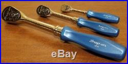 Snap On Pearl Blue Ratchet Set 3 pieces withcase