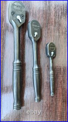 Snap On Ratchet Set Black 1/2 3/8 & 1/4 Drive GS80A GF80 & GT72 Dual 80 USA