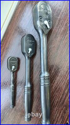 Snap On Ratchet Set Black 1/2 3/8 & 1/4 Drive GS80A GF80 & GT72 Dual 80 USA
