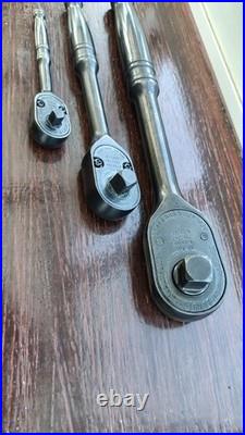 Snap On Ratchet Set Black 1/2 3/8 & 1/4 Drive GS80A GF80 & GT72 Dual 80 USA