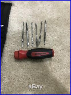 Snap On Red Miniature Ratcheting Screwdriver Set Soft Grip Handle. RARE