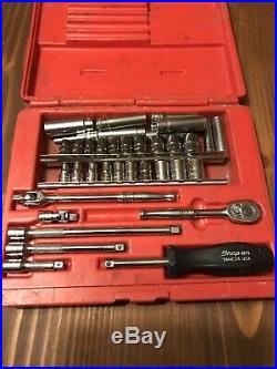 Snap On SAE And Metric 1/4 Drive General Service Socket Ratchet Set