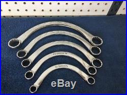 Snap On SAE Half Moon Obstruction Box Wrench Set 5 pc CX605 7/16 15/16 USA