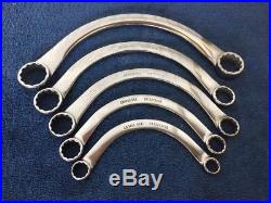 Snap On SAE Half Moon Obstruction Box Wrench Set 5 pc CX605 7/16 15/16 USA
