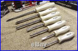 Snap-On SDDX70APW 7 pc. Combination Screwdriver Set Pearl White NO Tray