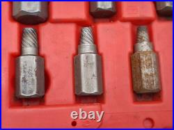 Snap On Screw Extractor Set REX15B 15 Piece Hexagonal Head Multi Spline Set Used
