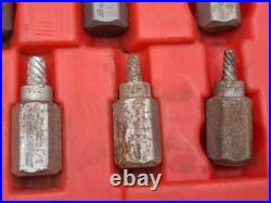 Snap On Screw Extractor Set REX15B 15 Piece Hexagonal Head Multi Spline Set Used