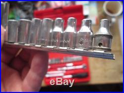 Snap On Socket Set And Case 1/4 Drive Used But Good / Ratchet