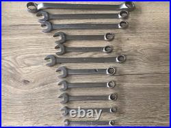 Snap On Spanner's Chrome Flank Drive Plus 12 Point Spanners Metric Used