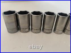 Snap On Tool 3/8 Semi Deep Flank Drive Socket Set 6-20mm 6pt Missing 13mm